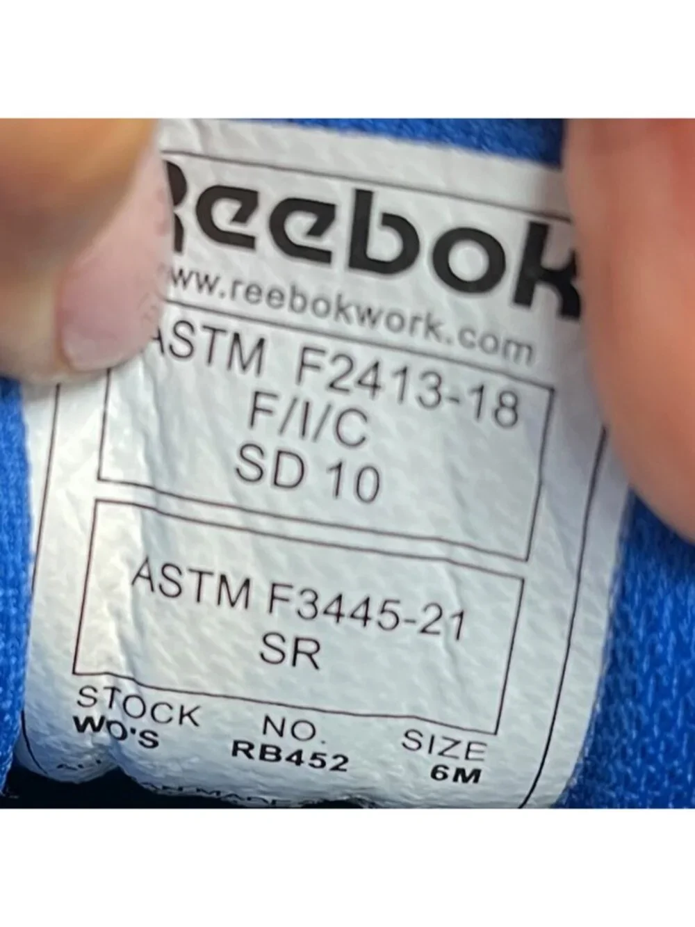 Reebok Speed TR Womens Size 6 Blue Gray Composite Toe Safety Working Shoes